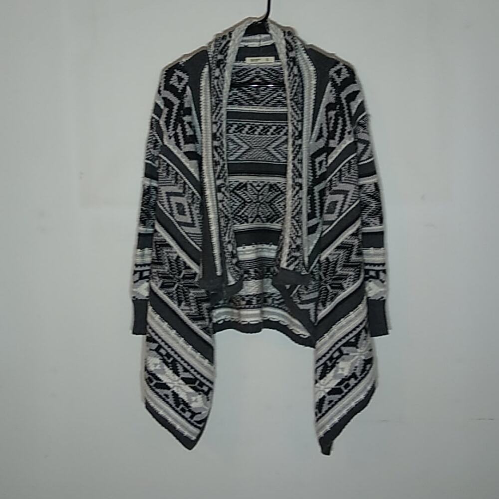 Old Navy Women's Aztec-print Gray Blanket Sweater. Size XS Boho Southwestern